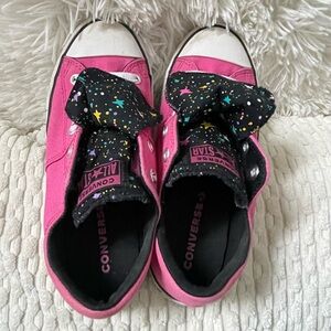 Converse Kids' Pink Star Bow Sneakers
